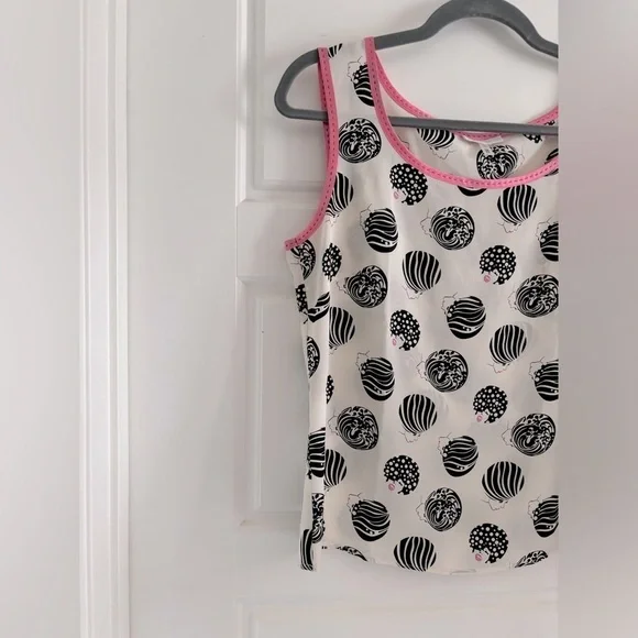 Vintage Escada 100% Silk 50’s beehive faces women black white hot pink s… - Picture 4 of 8